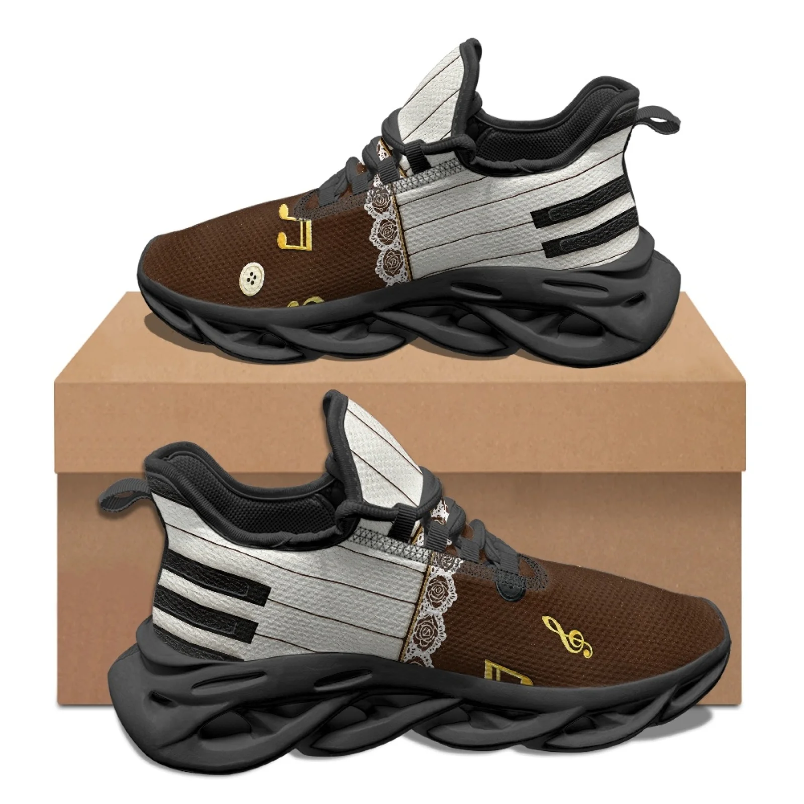 PENSTROLL Piano Key Music Note Men's Sneakers Fashion Sneakers for Mens Non Slip Running Shoes
