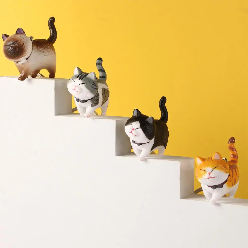 Alloy Cartoon Animal Car Japanese Cat Cat Keyring Kitten Key Chain Bag Hanging Pendant Keychain