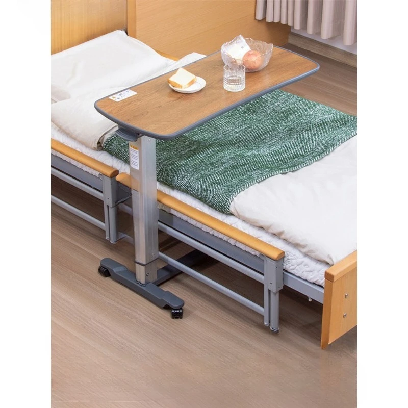 

Mobile dining table pneumatic lifting widening over bed table nursing bed special elderly dining table bedside table