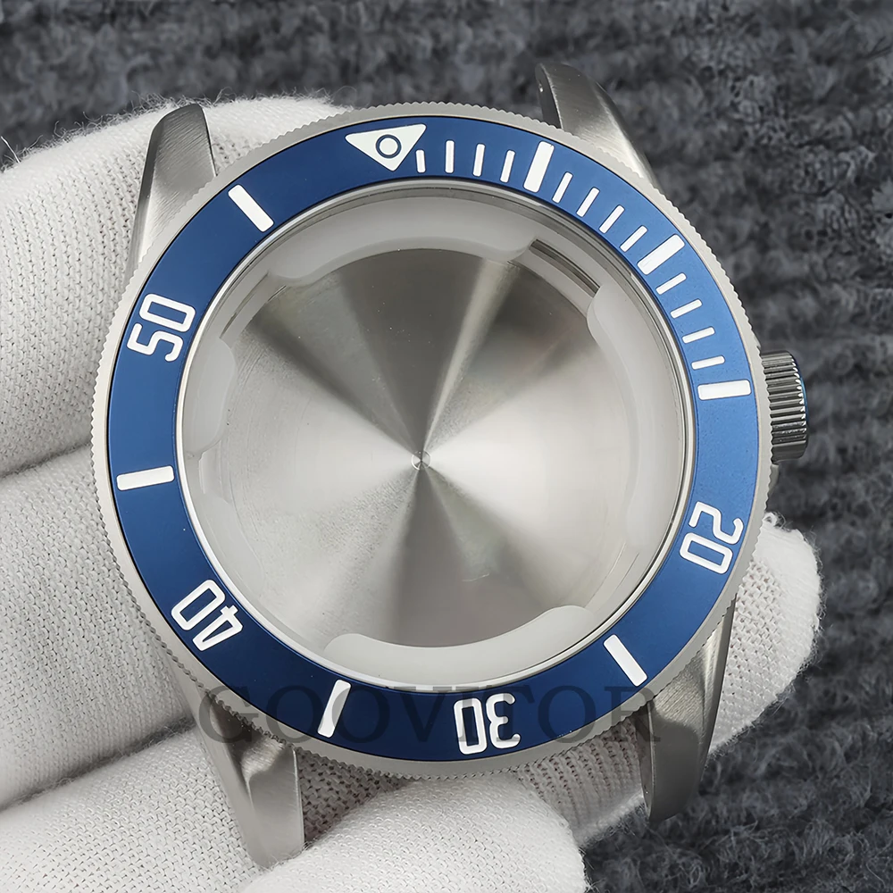 

42.5mm M8215 Case Stainless Steel Bracelet Blue Bezel Sapphire Case For Pelagos Men's Case Miyota 8215 Movement 31.8mm Dial