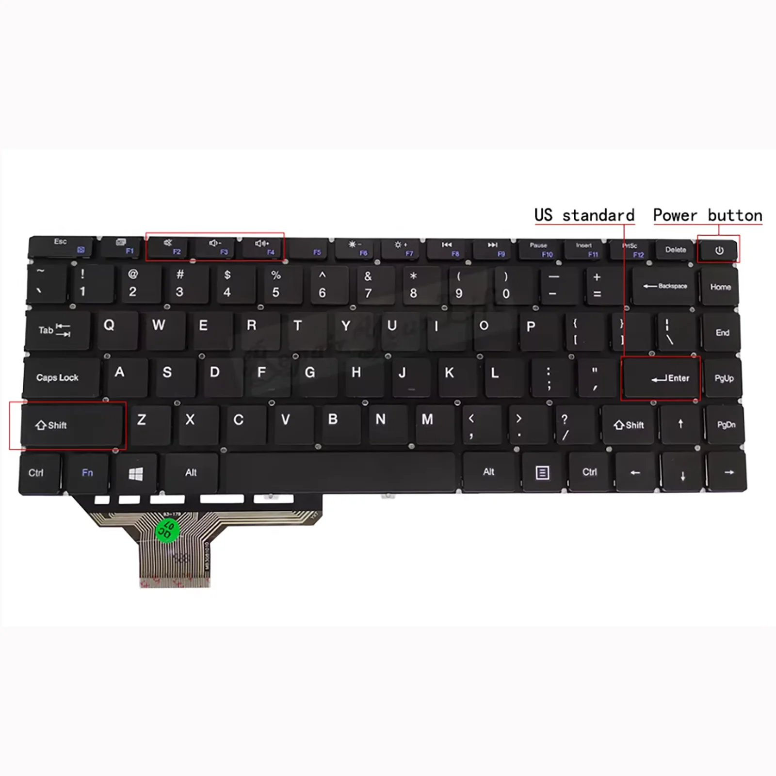 US PO Layout for INSYS 14P WHA-14P2 X316C U13KHR NP13KW X316C INSYS Weigo N141AU MB3081010 93-179 YXT-93-179 laptop keyboard
