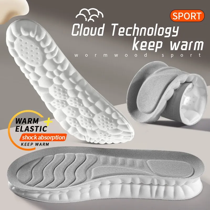5D Sports Insoles for Shoes PU Soft Running Insole for Feet Breathable Shock Absorption Shoe Sole Arch Support Orthopedic Insert image 5