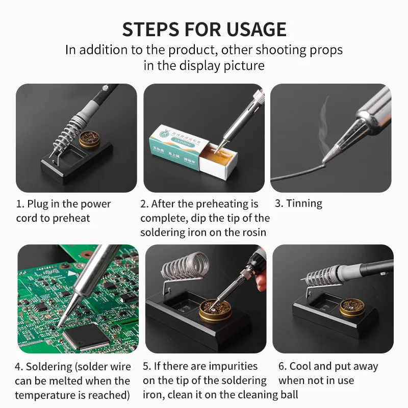 LUXIANZI Electric Soldering Iron Kit Adjustable Temperature 60W 80W 120W Welding Solder Rework Station Heat Pen Tip Repair Tool