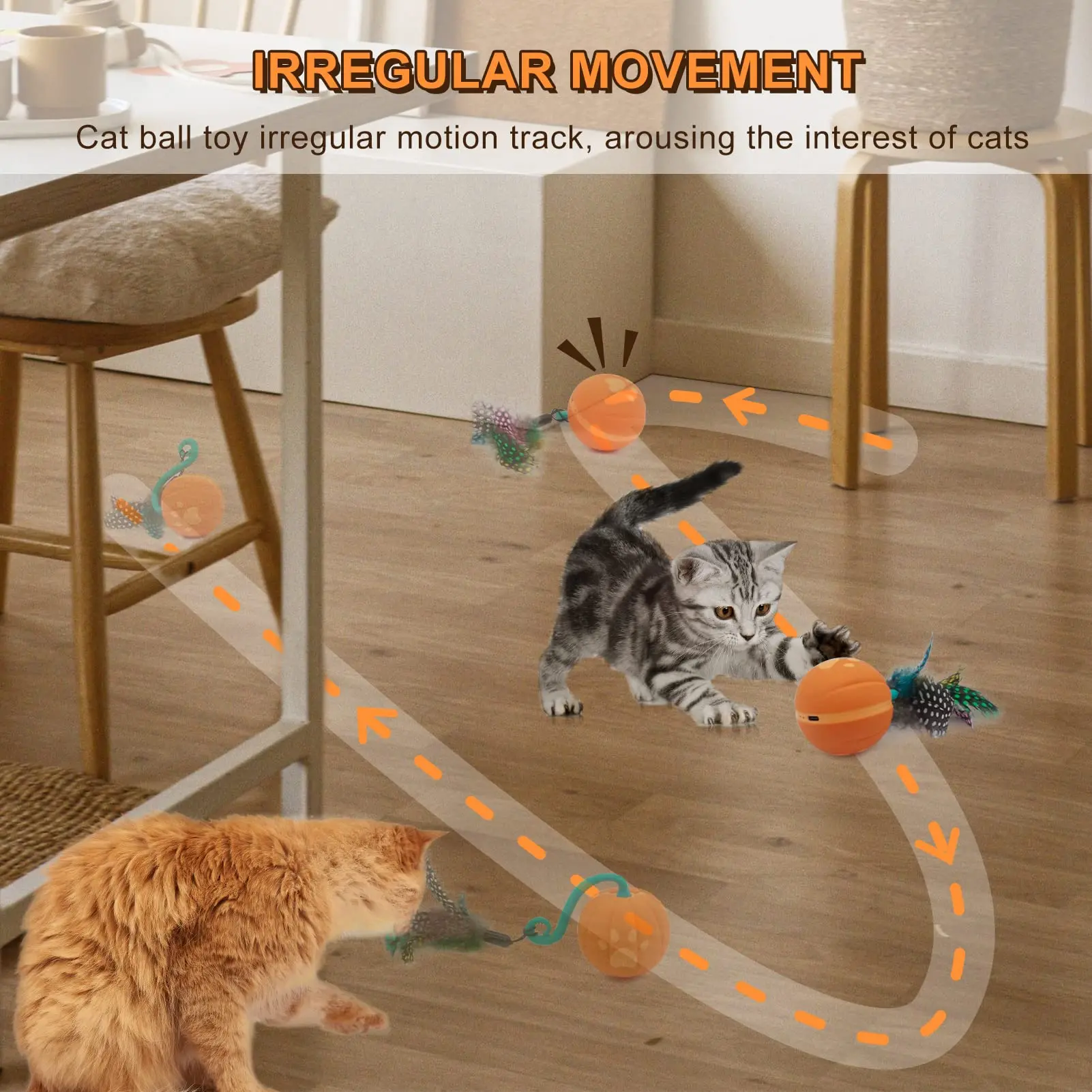 Automatic Rolling Smart Cat Ball Training Self-moving Kitten Toy Cat Playing Indoor Electric Interactive Pet Toys