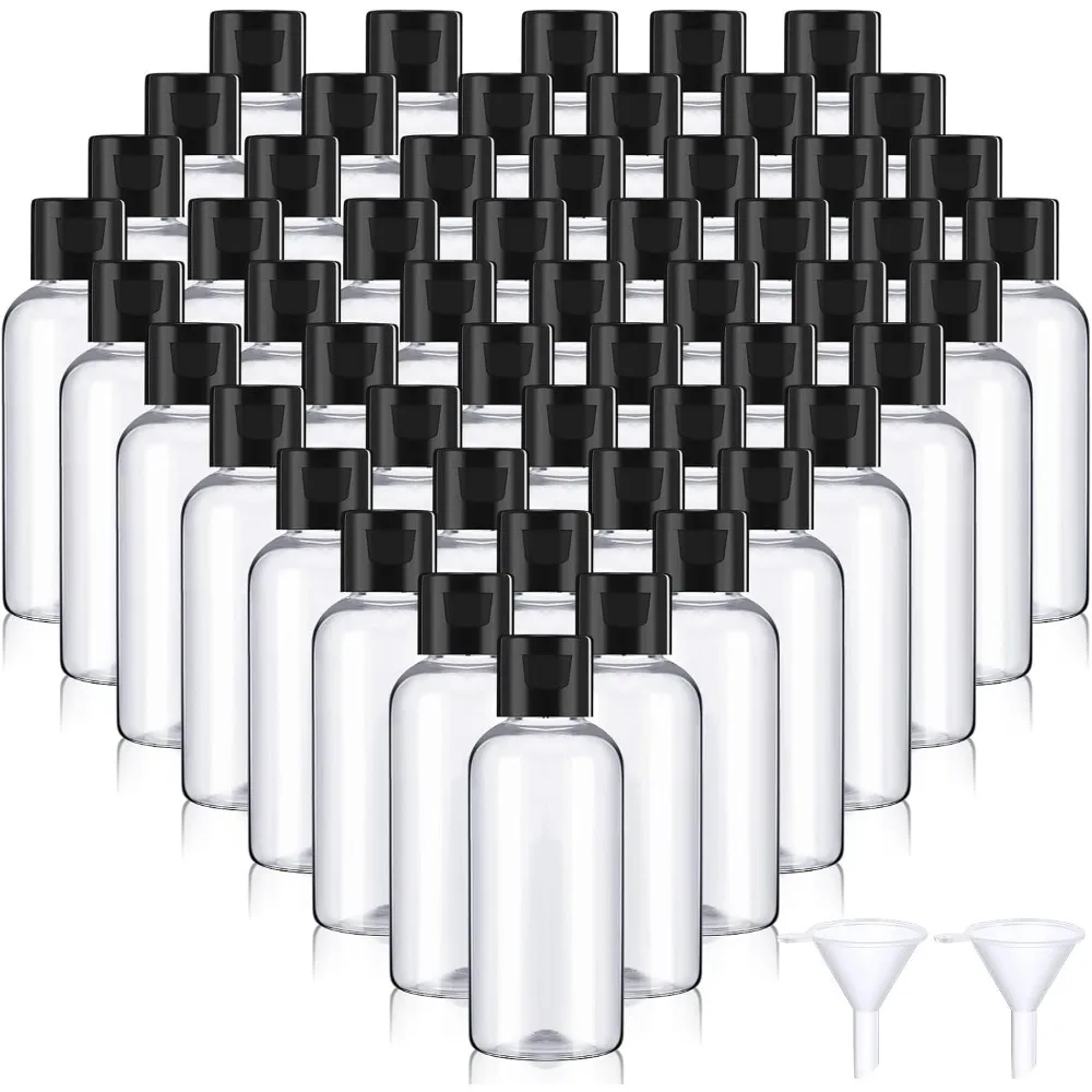 

50 шт. 10-100 мл пластиковые бутылки для лосьона с откидной крышкой из ПЭТ, прозрачный контейнер для косметического образца, мини-флакон для путешествий, бутылка для жидкости, оптовая продажа