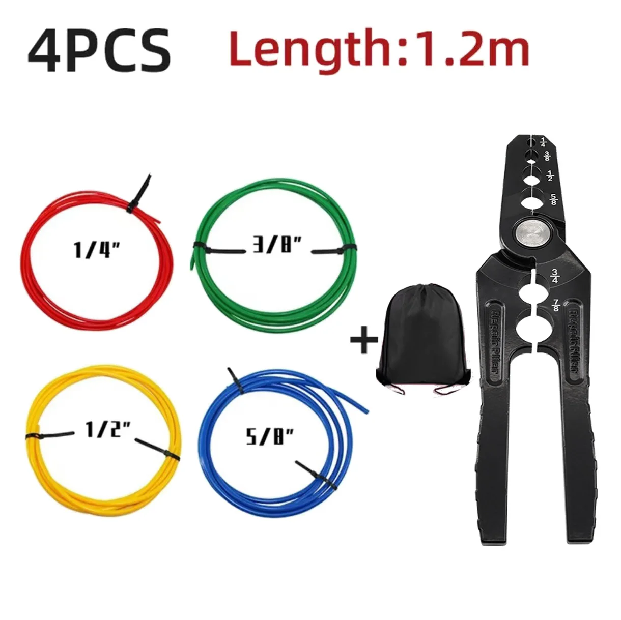 4pcs Copper Pipe Bender And Tube Rounder Set PE Black 1/4 3/8 1/2 5/8 Inch Manual Bending Tool For HVAC Plumbing Repair Accessor