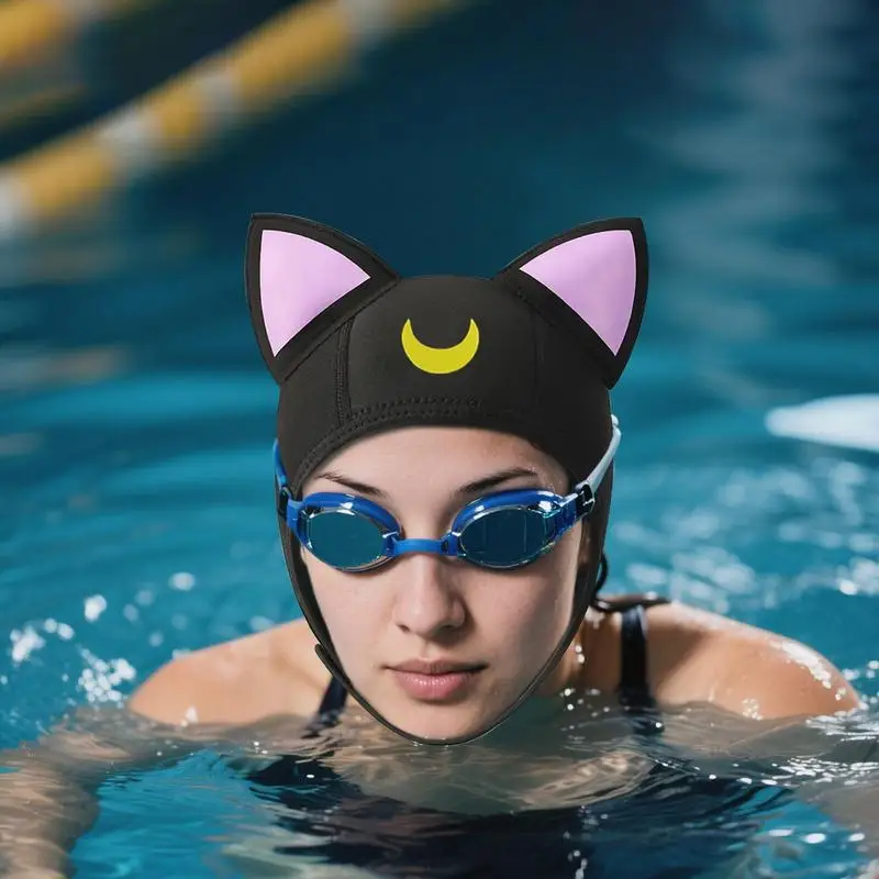 

Scuba Hood Adjustable Diving Hood Waterproof Cat-Ear Scuba Diving Gear Lightweight Water Sport Hat For Women Pool Outdoor Travel