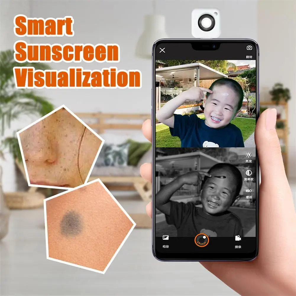 

Portable UVlook UV Camera For Sunscreen Test Check For Smartphone Facial Sun Protection Visualization For IOS Type C Interface