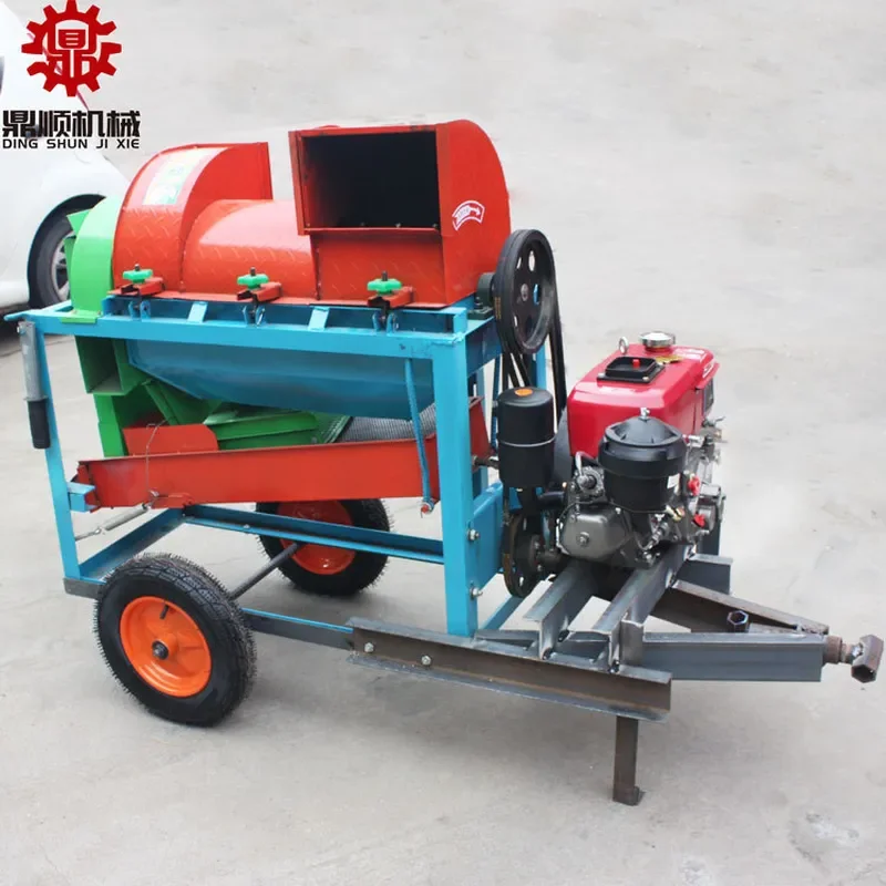 For Small Multifunctional Wheat Soybean Sorghum Rice Maize Thresher Peeling Screening Integrated Grain Processing Machine
