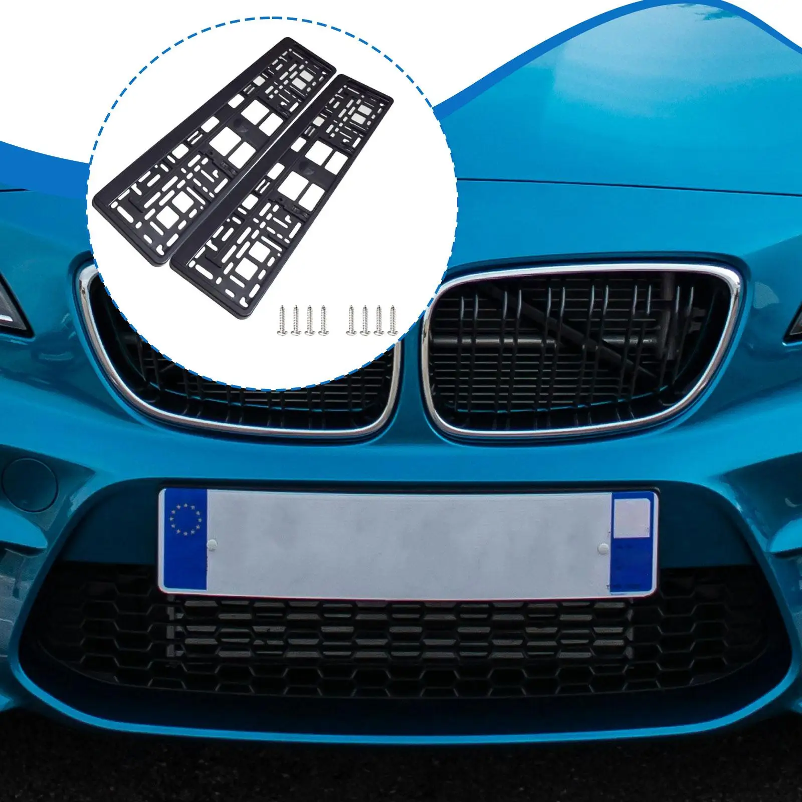 

Universal Black License Plate Frame European Standard ABS Secure Holder Decorative Car Accessory for EU Plates