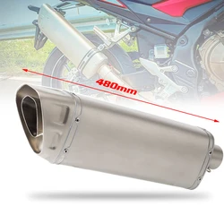 51mm Universal Motorcycle Exhaust Left Right Dual Side Muffler Escape for Kawasaki Z900 Ninja z1000 Z400 Tmax530 S1000RR R1250GS