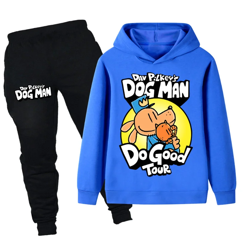

Dog Man Kids Costume Boys Cosplay Hoodies and Pants Set Anime Dogman Long Sleeve Sweatshirts Spring Autumn Sportswear Tracksuits