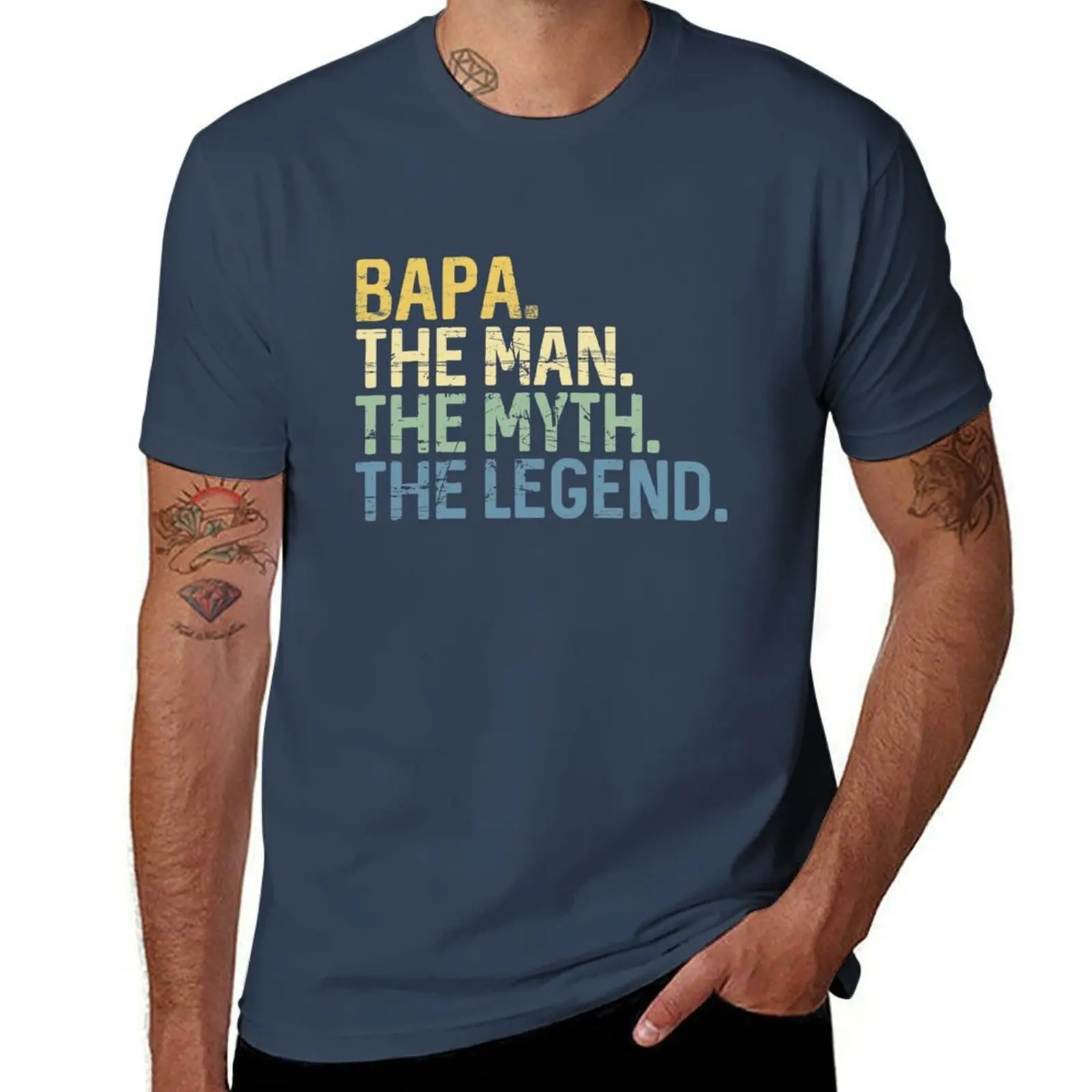 

The Gift Bapa The The Day Legend Myth Vintage Man Fathers Funny T-Shirt Labor Work Casual T-Shirt