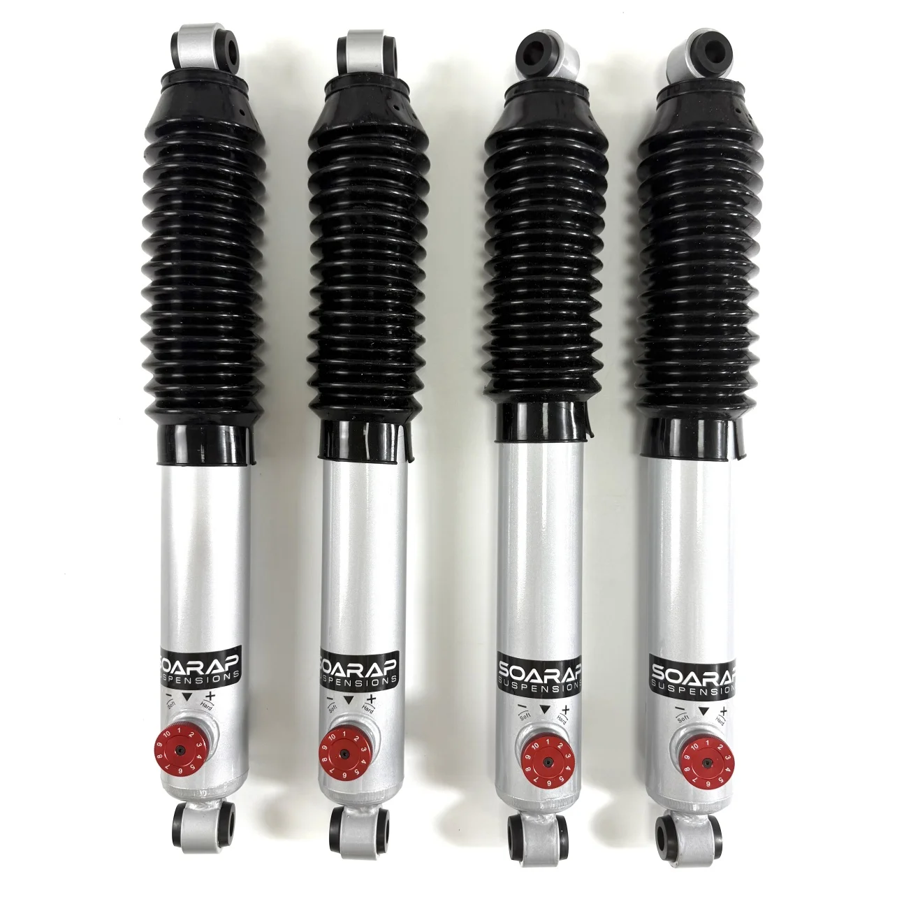 Amortiguadores todoterreno ajustables de doble tubo fabricados por Soarap para Jeep Wrangler CJ5/CJ6/CJ7