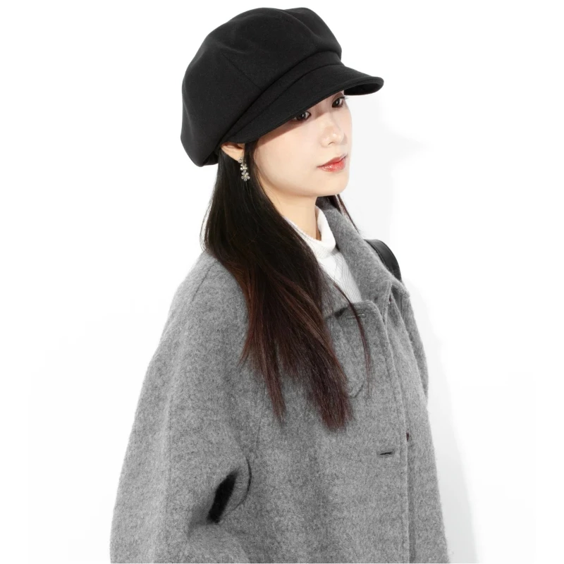 S/M/L/XL Übergroße Vintage Vier-Jahreszeiten Dicke Warme Schlichte Wollene Baskenmützen für Damen Mädchen Französische Künstler Casual Newsboy Caps – Detail 1