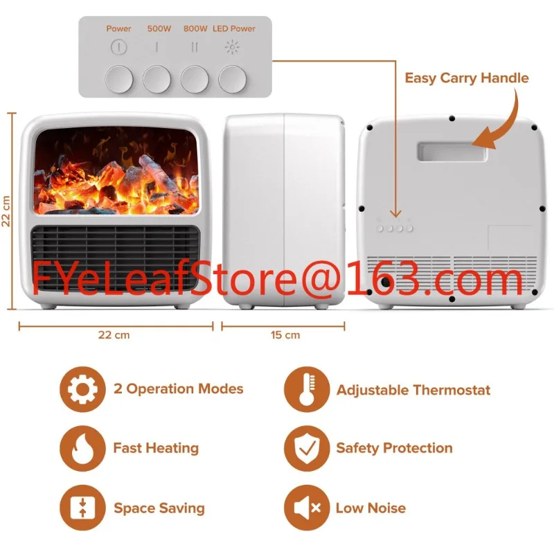 

New Adjustable Thermostat 1500W Ceramic Mini Portable Heater Small Space Heater N6