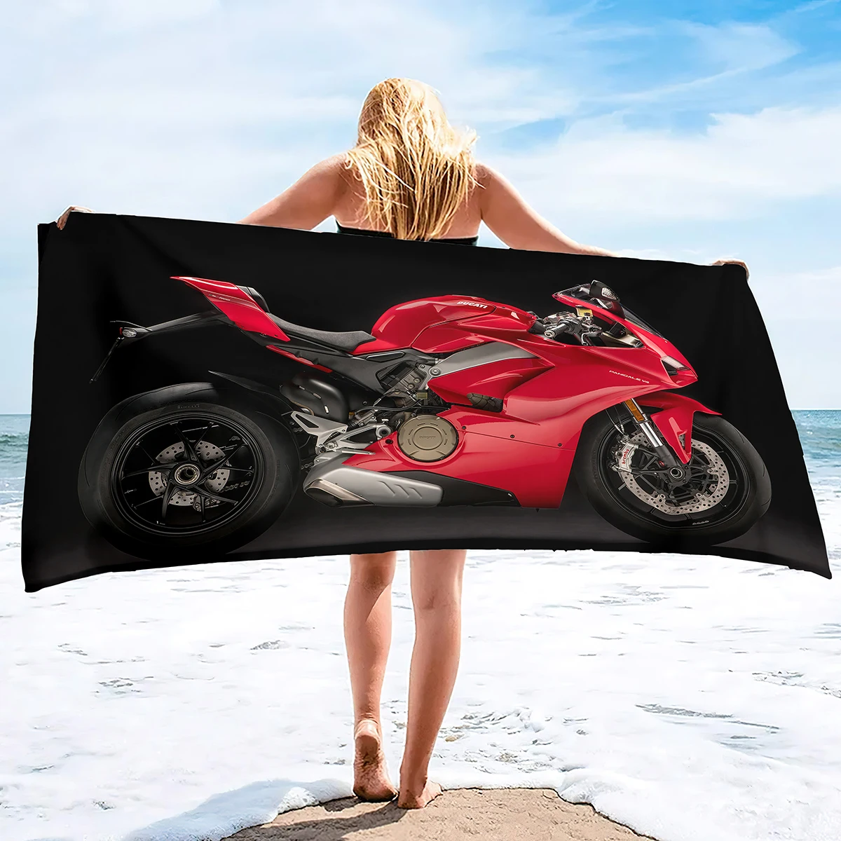 

Motorcycle Beach Blanket,Large Microfiber Shower Bath Yoga Towel,Motocross Quick-Dry Soft Super Water Absorbent Beach Throw