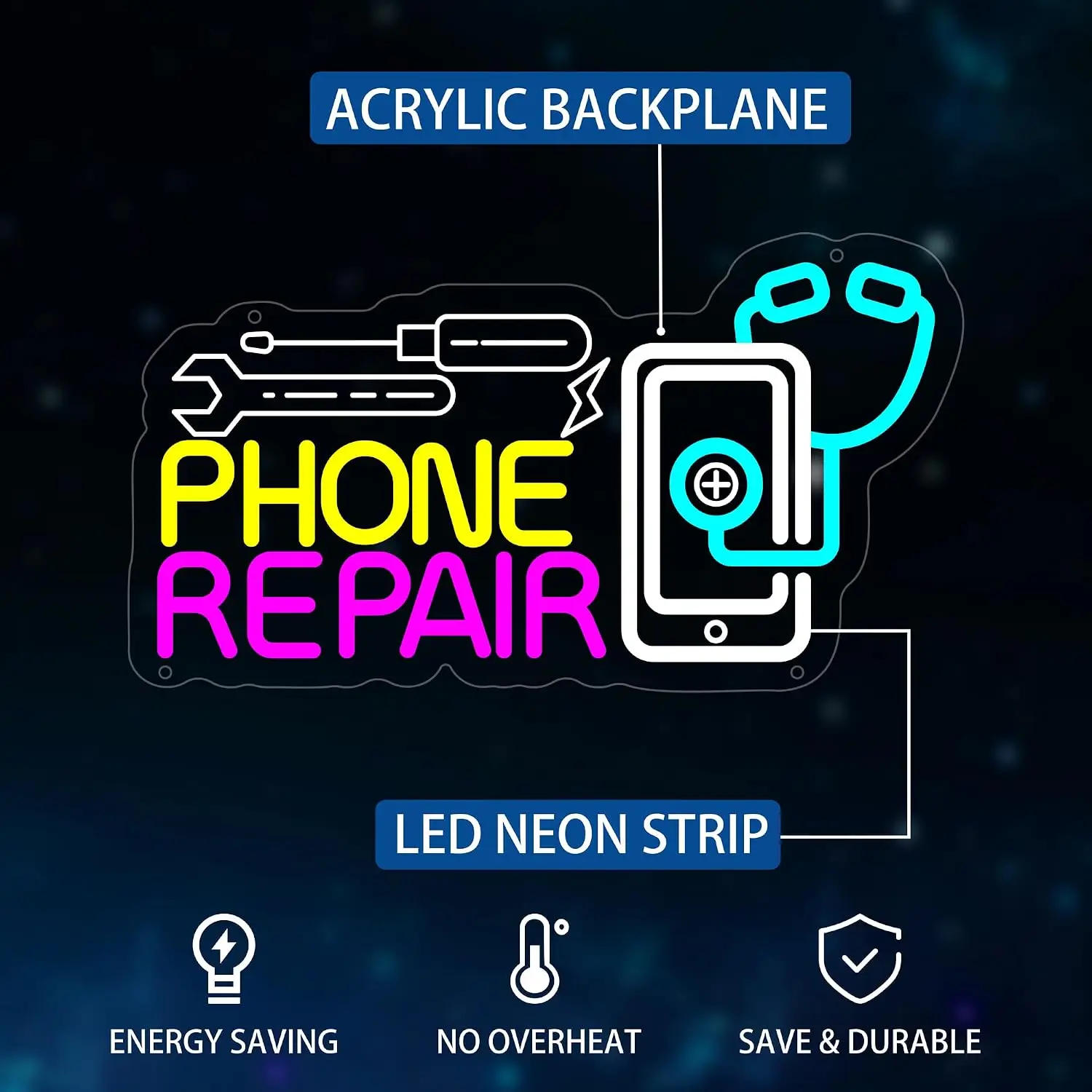 Phone Repair LED Neon Sign USB Wall Hanging Light Mobile Phone Shop Window Decor Business Store Advertising Neon Lamp Gift