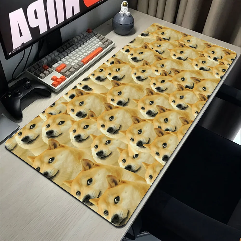 Cute Mouse Pad Funny Dog Meme Desk Mat Doge Cheem Pc Computer Laptop Big Long Rubber Base Kawaii Mousepad XXL Stitch Edges