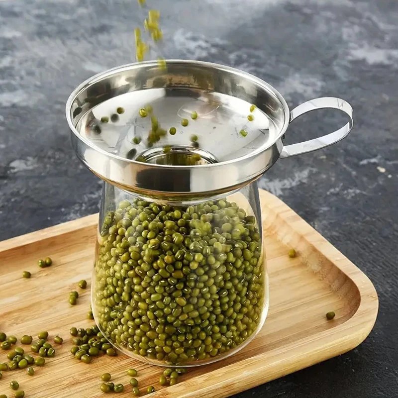 Stainless Steel Wide Mouth Funnel Canning Funnel Cup Jam Salad Dressing Hopper Filter For Jar Canned Filteroil Wine Water Spices