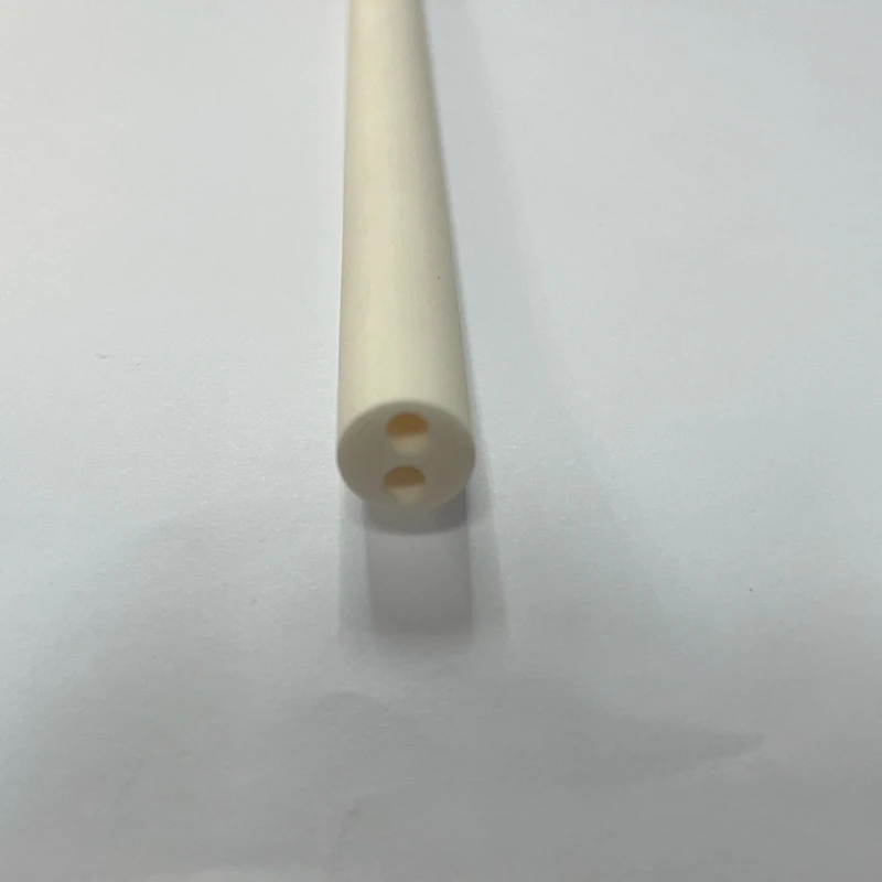 2 Hole Alumina Ceramic Tube OD 1-8mm - High Temp Resistant Hollow Thermocouple Protection Pipe for Industrial Use