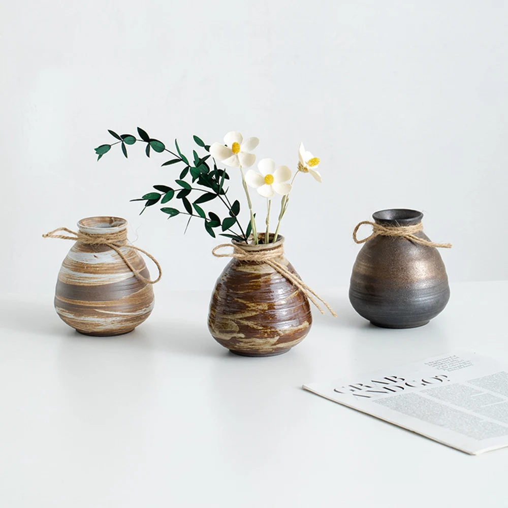 Irregular Ceramic Vase Wabi-sabi vintage do old ceramic vase decoration dry flower hydroponic living room table pottery flower