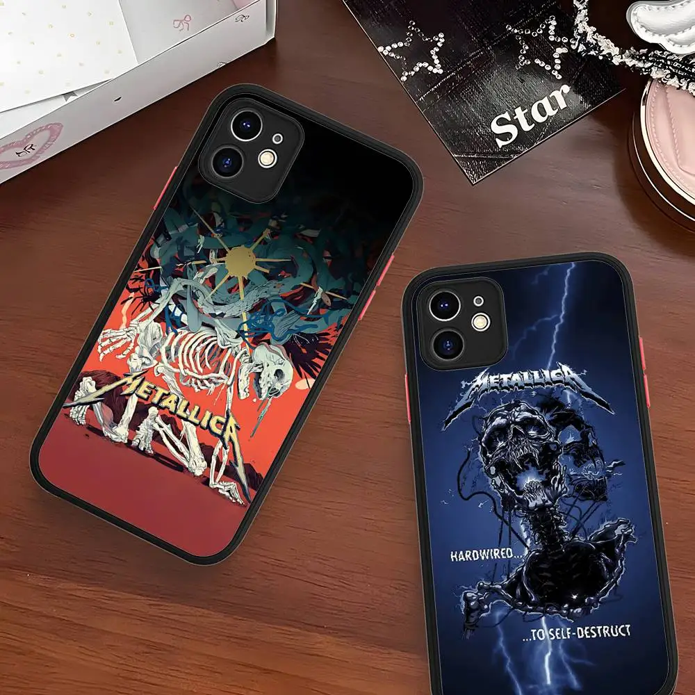 

M-Metallica Band Phone Case For IPhone 16 15 14 13 12 11 Pro Max 7 8 6 6s Plus Matte Cover