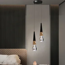Lamp Black Gold Modern Pendant Light, Integrated LED Bubble Acrylic Pendant Lamp, Illuminated Ceiling Pendant Lights Over The K