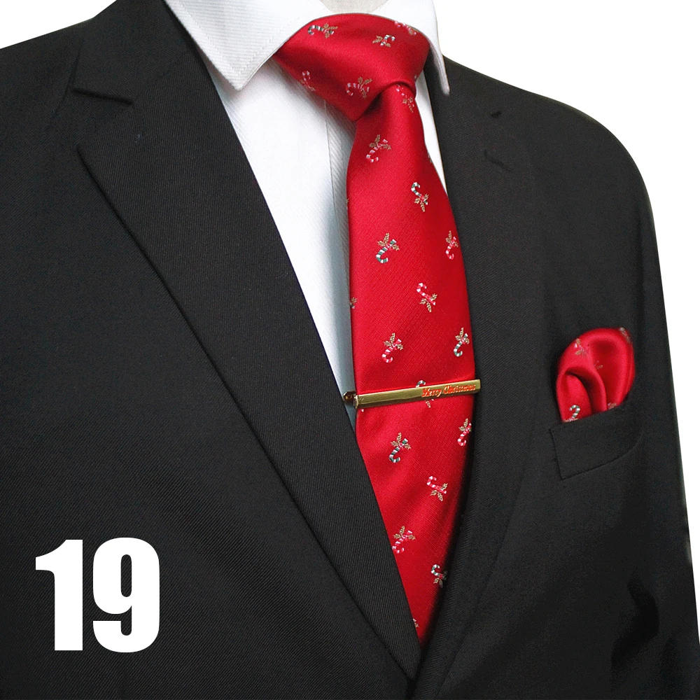 EASTEPIC 8 cm Weihnachten Krawatten für Männer Krawatte Set Qualität Taschentuch Exquisite Clip Rot Jacquard Krawatte männer Zubehör Weihnachten geschenk – Detail 22