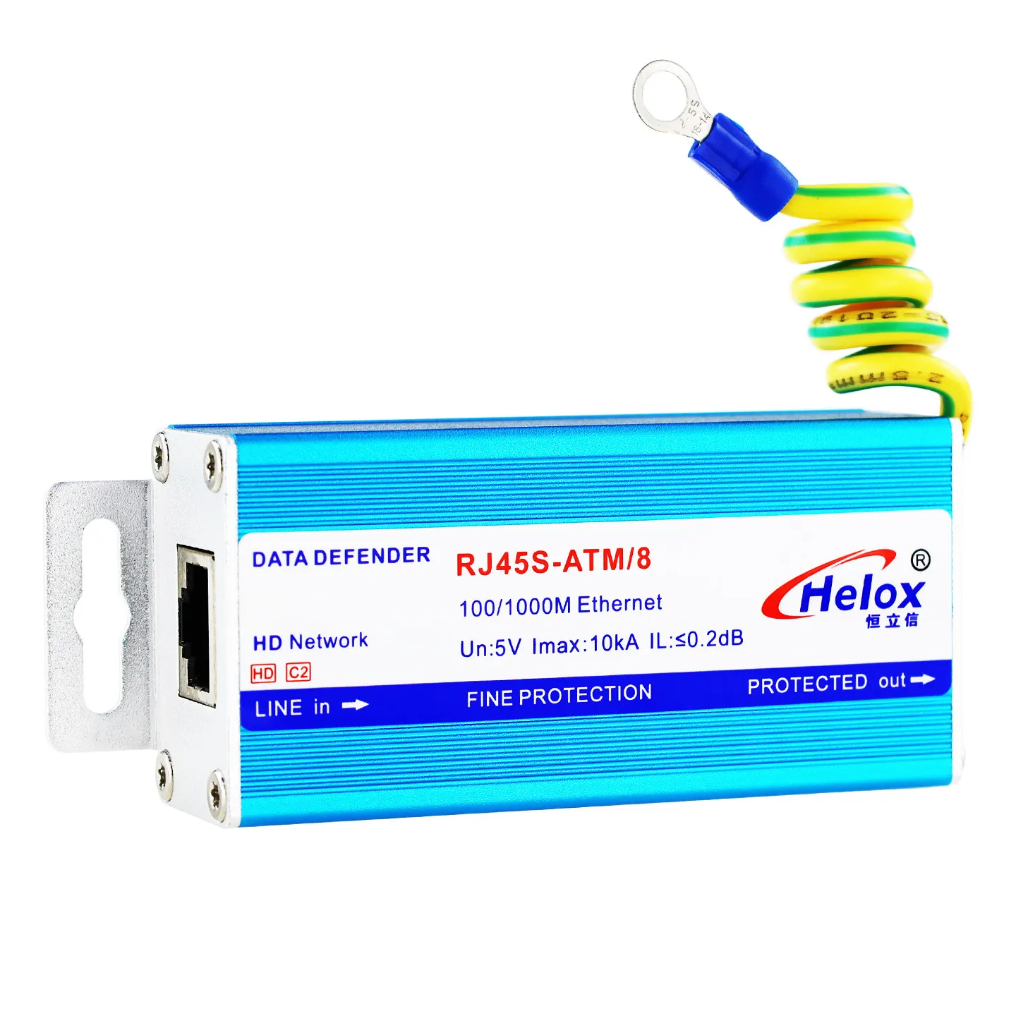 High-definition Gigabit Network Lightning Arrester, National Standard Gigabit Network Signal Surge Protector RJ45S-ATM/8