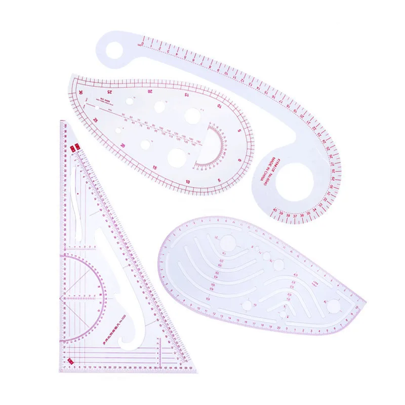 1/4PCS Sewing Ruler Clothing Fashion Ruler Curve Shaped Grading Rulers Sewing Tools For Sewing Dressmaking Pattern DIY