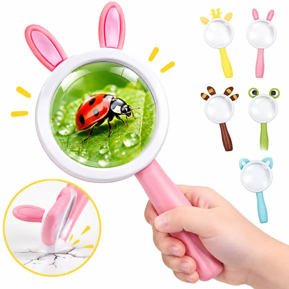 ABS Plastic Kids Magnifying Glass 10X Magnification Acrylic Optical Len Handheld Magnifier Breakage-Proof Frame