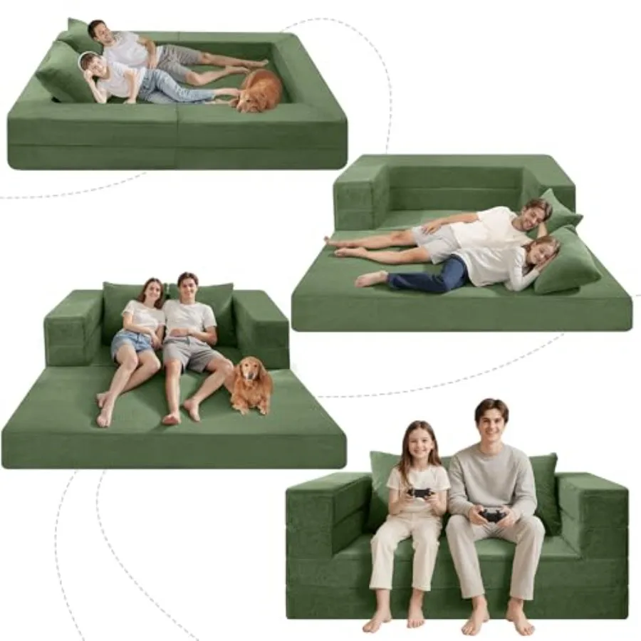 

Гигантская человеческая кровать для собаки 3-в-1 Людская кровать для собаки с моющимся чехлом из искусственного меха Складная большая человеческая кровать с подушкой в спальне