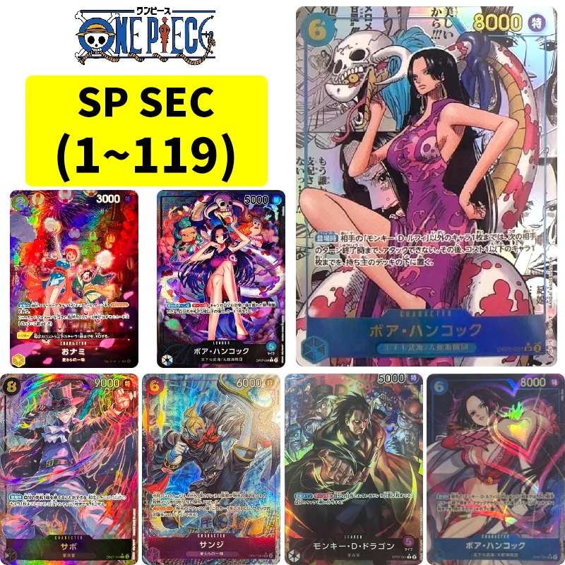 Genuine OPCG One Piece SP SEC Card OP07 Series Boa Hancock Nami Shanks Collection Card giocattoli regalo di compleanno di natale