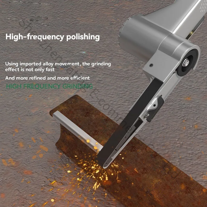 Angle Grinder 10mm Pneumatic Polishing Machine  Handheld Belt Grinding Wheel, Sand Belt Machine Polishing Machine
