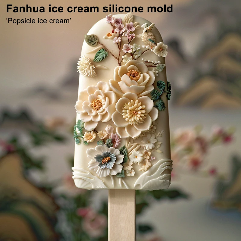 Silicone Molds for Popsicles - Stunning Flower Design, Perfect for DIY Ice Cream Treats