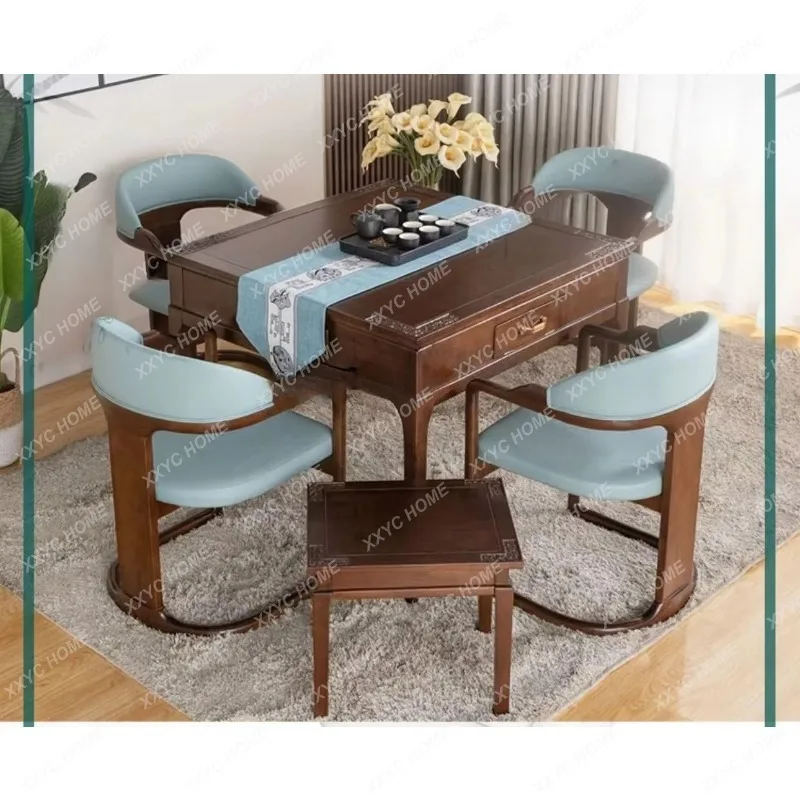 XXSolid Wood Mahjong Table Automatic Household Electric Mahjong Machine New Chinese Dining Table