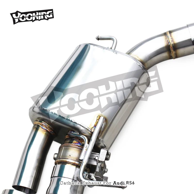 Stainless Steel Exhaust Pipe System   for  RS6/RS7 C8 4.0T 2019-2023  Muffler Catback Valvetronic Burnt Blue Tips