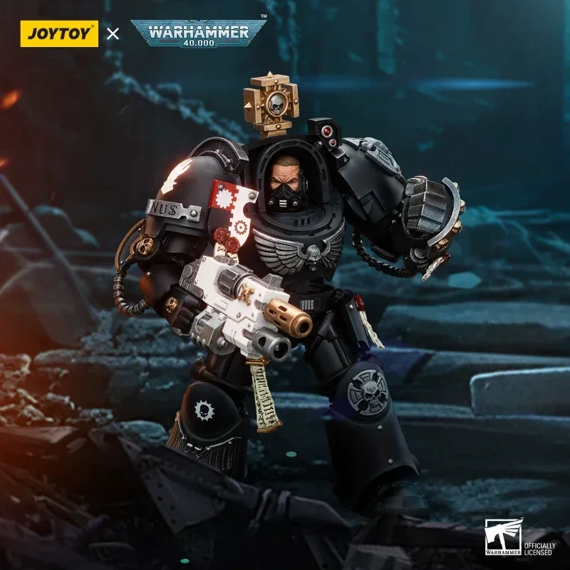 Joytoy warhammer 40k figura mãos de ferro capitão em terminator armadura figura de ação conjunta estatueta móvel coleção modo brinquedos