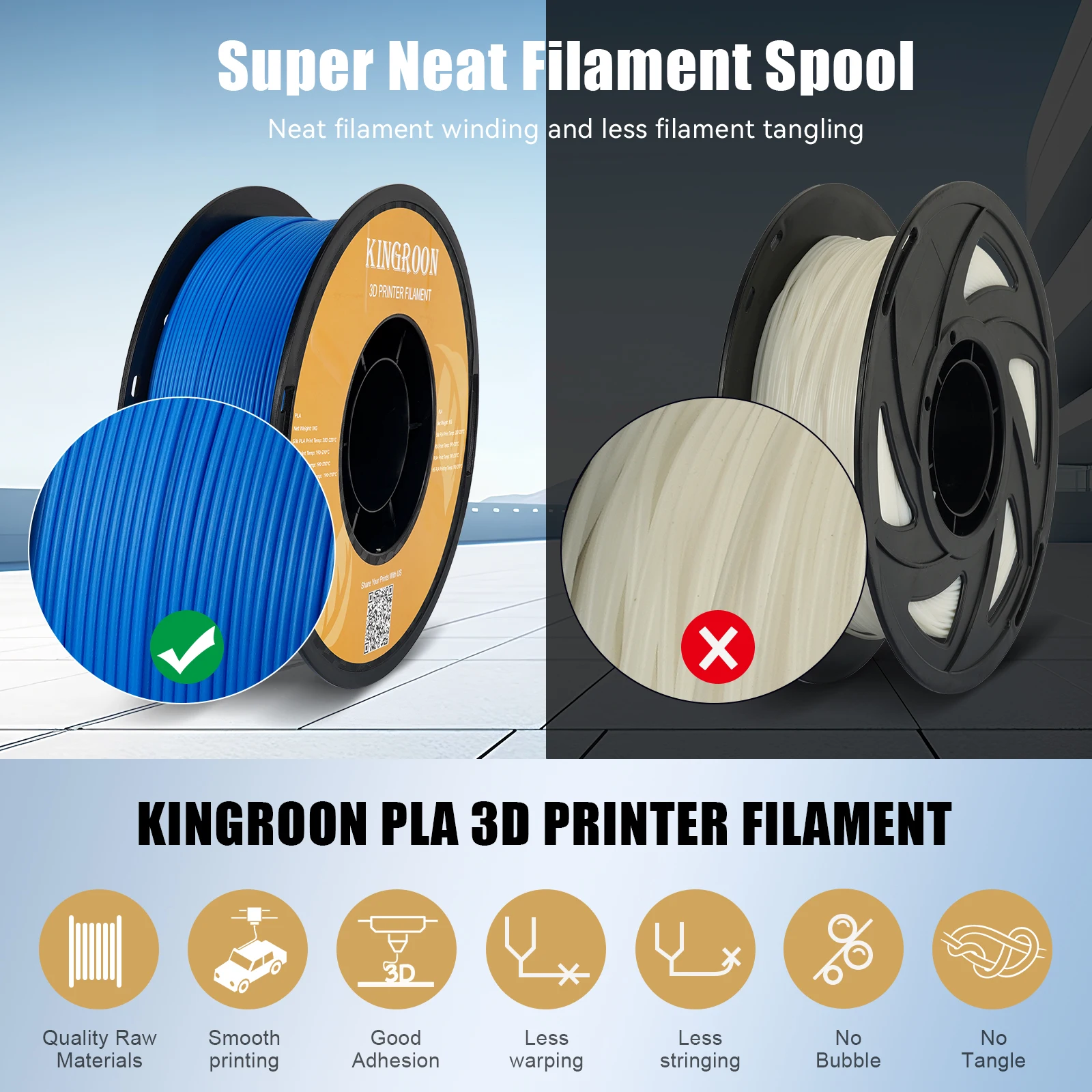 Imagem -04 - Filamento de Impressora Pla 3d com Precisão Dimensional Pla 5kg 10kg 2.2lbs Spool 175 mm Mais 003 mm Ecológico Materiais de Impressão 175 mm