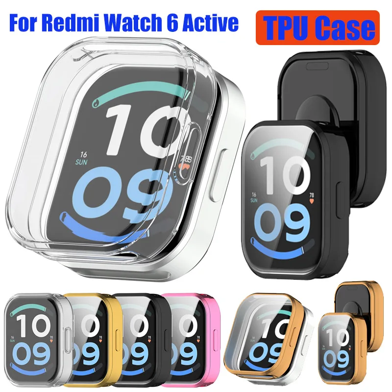 Case For Xiaomi Redmi Watch 6 Active Screen Protector Case Soft TPU All-Around Protective Bumper Cover for Redmi Watch 6 Active
