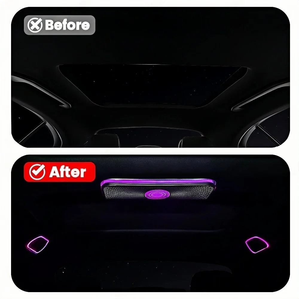 RGB color streamer For Benz W206 X254 C-class GLC 2021+ 64 Colors Roof Lamp Ambient Light Interior Lamp Auto Accessories