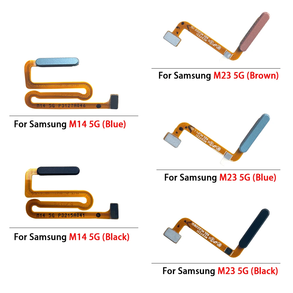 10Pcs，NEW Fingerprint Sensor Scanner Touch ID Connecter Power Home Button Flex Cable For Samsung M14 5G M23 M31 M51s