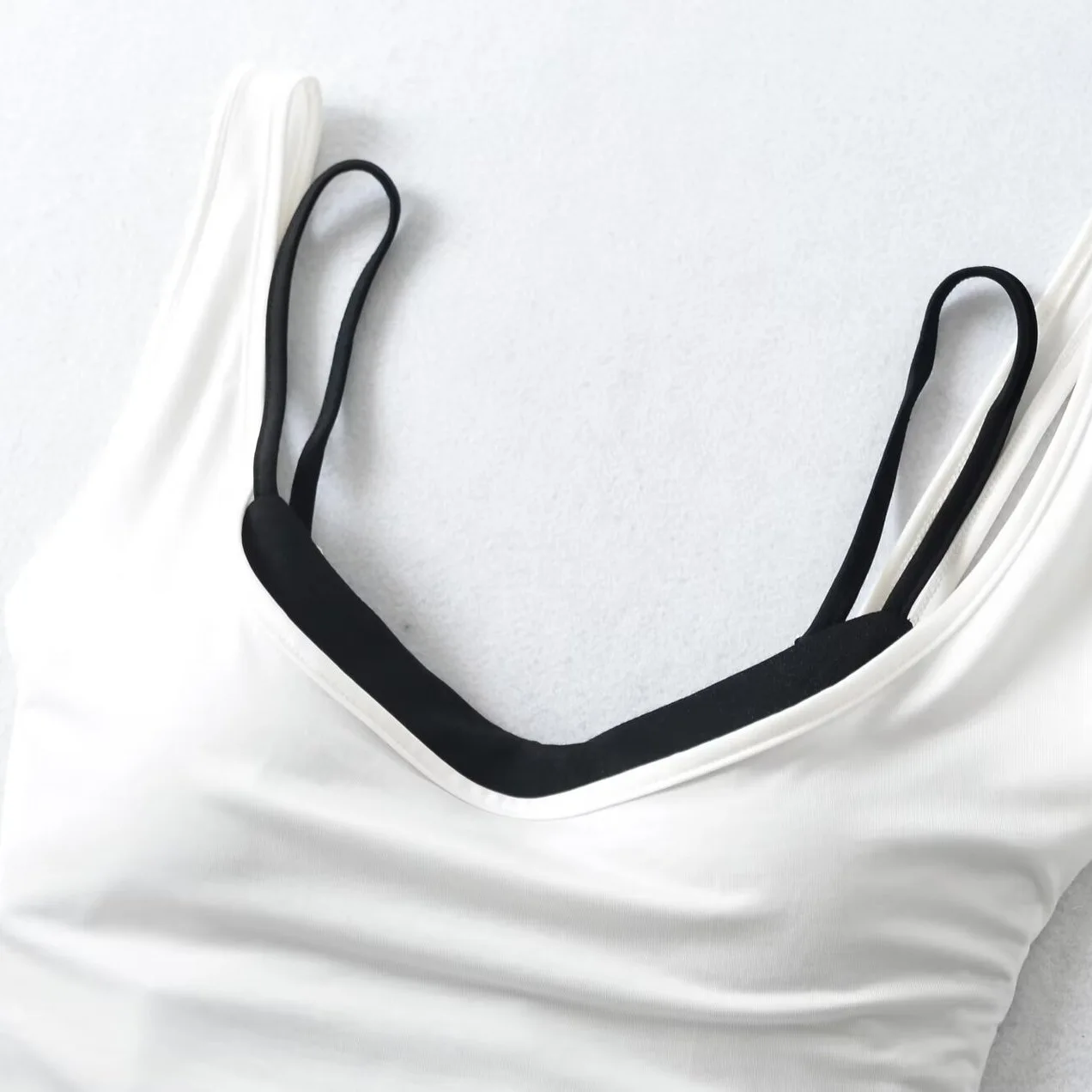 Dave&Di With Chest Cushion Suspender Strapless Wide Shoulder Slim Fit Vest Sleeveless Top Stacked Two-piece Set