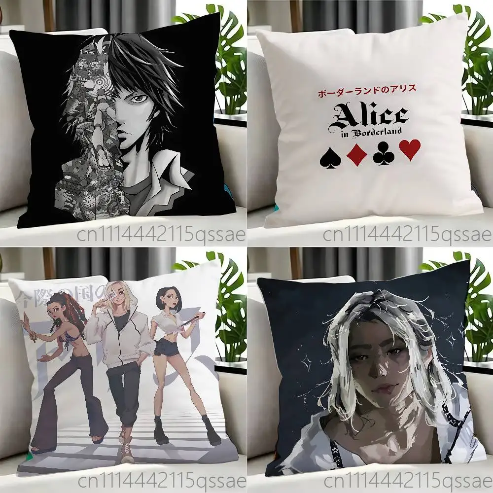 A-Alice in B-Borderland Pillow Case Square Bedroom Sofa Leisure Comfort Cushion Car Home Decoration