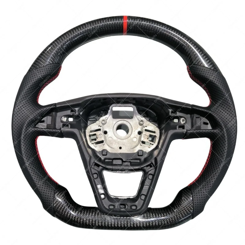 Carbon Fiber Steering Wheel Fit For Seat Leon Cupra FR 5F MK3 2013+ Perforated Leather Steering Wheel Modification Accessories