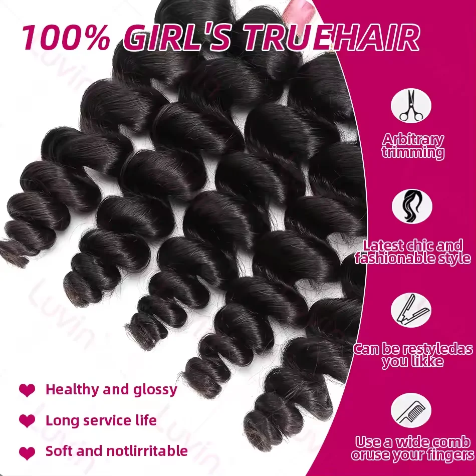 Mechones de ondas sueltas 16A, 30, 36 pulgadas, extensiones de cabello humano 100% virgen indio sin procesar, extensiones de ondas profundas, 3/4/5 mechones para mujeres