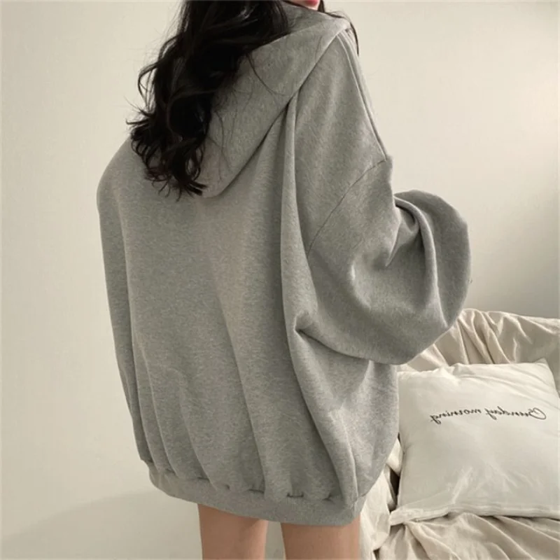 Women\'s Loose Hoodies Sweatshirts Spring Autumn New Long Sleeve Solid Plus Size Pullovers Tops Casual Fashion Trend Clothing