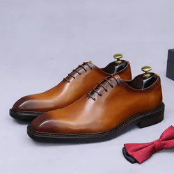 Italian Design Genuine Leather Shoes For Men Business Shoes Lace Up Oxfords Male Wedding Dress Shoes Men Plus Size 46