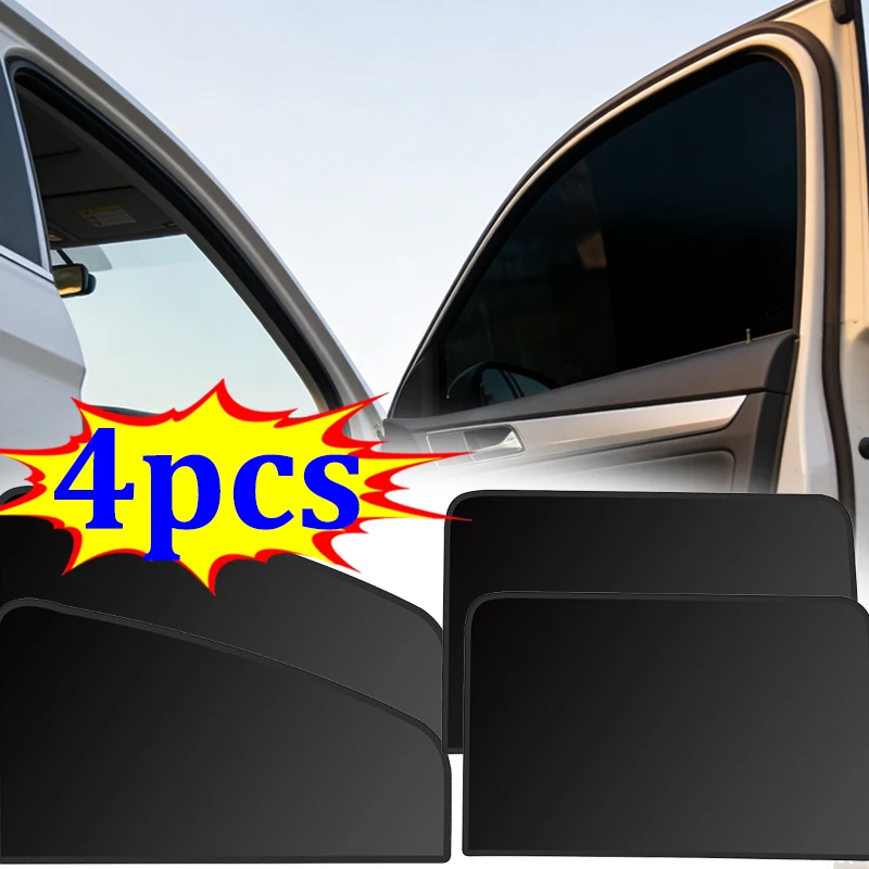 1-4PCS Sunshade Car Window Protector Cover Summer UV Protection Car Side Front Rear Window Mesh Curtain Auto Accessories